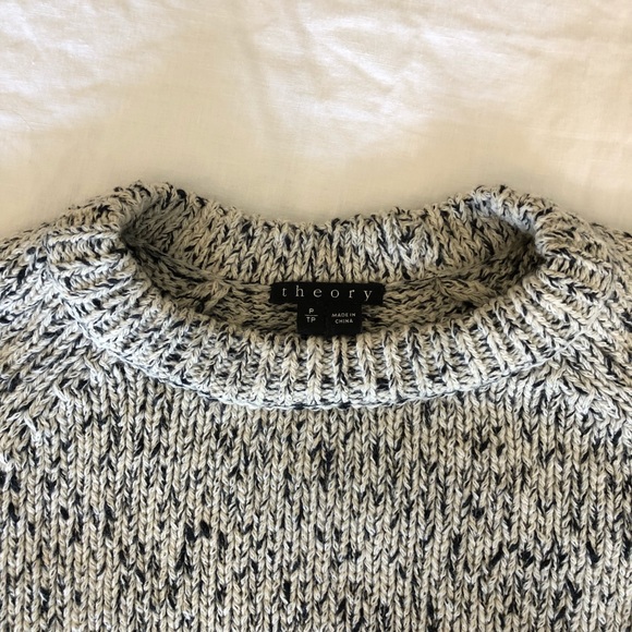 Theory Light Grey Cozy Knit Sweater - Picture 2 of 6
